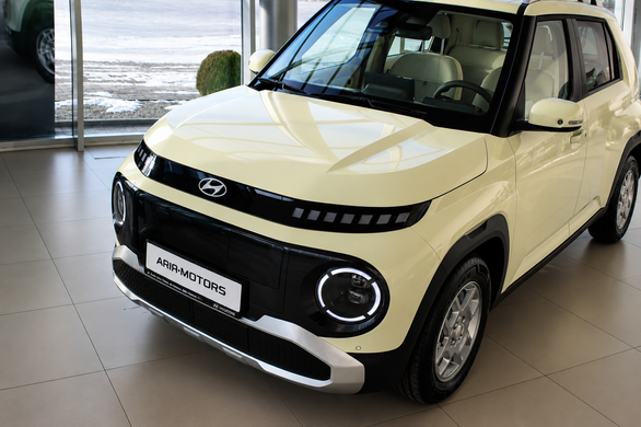 Hyundai Inster 2025, комплектация Elegance, батарея 49 кВт Long Range, Buttercream Yellow Pearl
