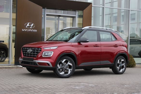 Новий Hyundai VENUE 2023, комплектація Elegance Plus A-pack, колір ultimate red/black, двигун 1.6 MPi AT (123 к.с.)