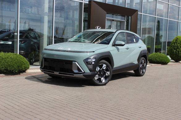 Нова Hyundai KONA Hybrid 2024, комплектація Top Color Pack, колір mirage green, двигун 1.6 GDi HEV (141 к.с., гібрид)
