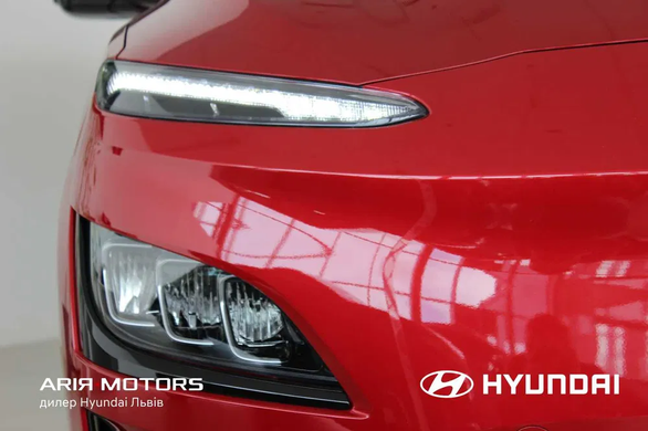 Новая Hyundai KONA Electric 2022, комплектация TOP, цвет Pulse Red Pearl, батарея 39.2kW (мощность 136 л.с.).