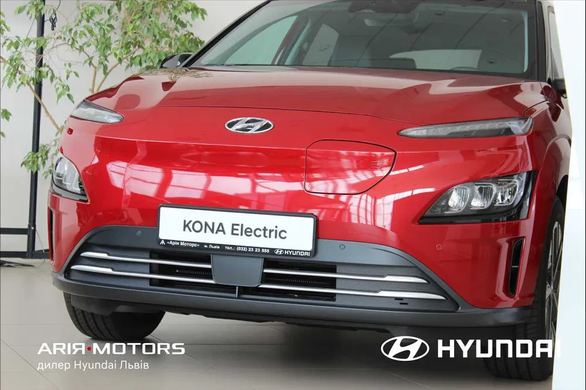 Новая Hyundai KONA Electric 2022, комплектация TOP, цвет Pulse Red Pearl, батарея 39.2kW (мощность 136 л.с.).