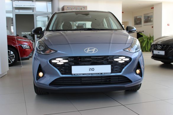 Новий Hyundai i10 2024, комплектація Premium + BR+ PURPLE, колір meta blue pearl, Двигун 1.2 MPi Kappa (бензин, 84 к.с.)